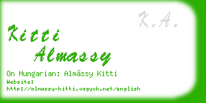 kitti almassy business card