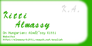 kitti almassy business card